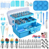 AUKOW cake decorating set storage box keeps tools organized for easy access.