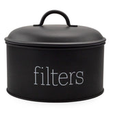 AuldHome Design basket coffee filter holder black front view keeps filters within reach