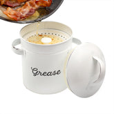 AuldHome Design grease container with strainer for easy drippings management