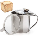 Aulett Home bacon fat container with built-in strainer for easy drippings capture.