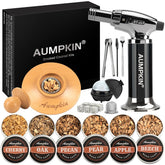 Aumpkin whiskey smoker kit with torch enhances cocktails with smoky aroma.
