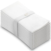 Aunti Em's Kitchen white napkins 20x20 folded, premium cotton for formal tables