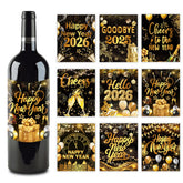 AUOCATTAIL 27-piece New Year labels for wine bottles enhance festive presentation.