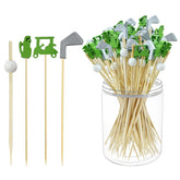 Augoog golf theme cocktail picks in 4.7-inch display, ideal for party appetizers and elegant buffets.