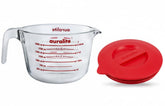 Auralite 8-Cup glass measuring cup with lid, clear measurements for precise cooking.