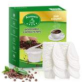 Aussen disposable coffee filters box front highlights mess-free brewing