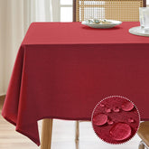 AUSSPVOCT textured tablecloth on rectangle table with durable, soft finish for family meals.