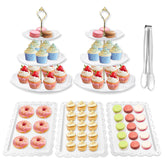 Auysbytdd 2x 3-tier cupcake stands assembled for a stylish party display.