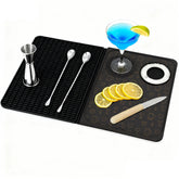 AVlovasd bar mat with cutting board for precise fruit prep and garnish setup.