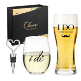 AW BRIDAL wedding gift set with wine glasses for elegant toasts