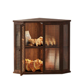 Aycarzcy Corner Bread Box front view highlights space-saving design for fresh bread