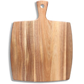 Ayiaren large acacia cutting board with handle for chopping and serving.