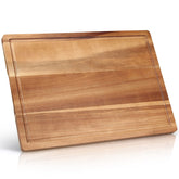 Ayiaren solid acacia cutting board, top view, durable surface for daily chopping and serving.