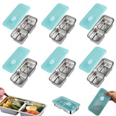 Ayland grab-and-go double-compartment snack containers shown with two snacks and a dip.
