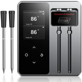 AYMDKI wireless meat thermometer on counter with app readouts for precision cooking