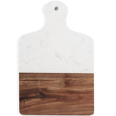 Azauvc cutting board with marble and wood two-tone design for stylish kitchen prep.