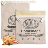 AZLTC beeswax bread bag two-pack front view keeps bread fresh and reusable.