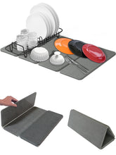 Azorteja large stone drying mat 24x16 front view keeps counters dry and organized.