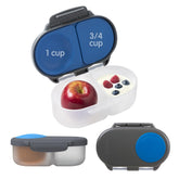b.box Snack Box shows a leakproof seal, ideal for on-the-go yogurt and dips.