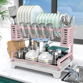 B-Land dish rack top view showing two-tier design for ample counter storage.