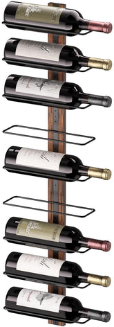 B4Life wall-mounted wine rack holding nine bottles for secure display