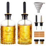 Baalaka olive oil dispenser set with glass spout for precise pouring and kitchen elegance.