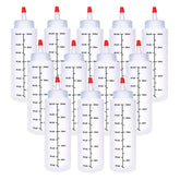 Baaxxango 8oz squeeze bottle with red cap showing precise pour