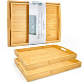 BABONIE bamboo serving tray large display, ideal for appetizers and decor.