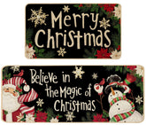 Baccessor Christmas kitchen mats Santa Claus 17x29 non-slip backing for safe floors.