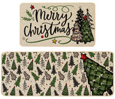 Baccessor Merry Christmas kitchen mats 17x29 top view offer durable spill protection.