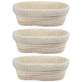 BACCZZY three-piece 10-inch oval Banneton set ready for sourdough proofing