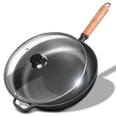 Bachdomc 12 inch cast iron skillet with lid delivers even heat for searing and baking.