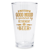 Bad Bananas retirement glass with 10K gold ink design, ready to gift