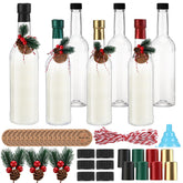 Baderke 6-pack plastic wine bottles with caps for easy storage and serving.
