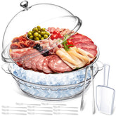 Baderke chilled serving tray 11.8-inch with compartments for party appetizers.