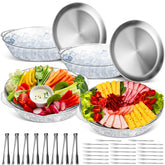 Baderke ice bowls on a tray preserve seafood freshness and presentation.