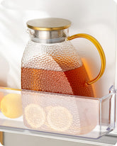 Baffect Water Pitcher clear glass body with 1.8L capacity for family hydration
