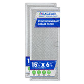 Bagean downdraft filter front view, fits 15.6 x 6.4 inch JennAir vent to protect the fan