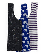 BAGGU Standard Set of 3 in Amazon Prints, bag-pack shot for eco-friendly grocery trips