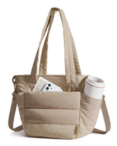 BAGSMART lunch bag front view in camel, insulated for hot or cold meals.