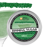 Bakell Brew Glitter Green Rimming Sugar in a bar tin for easy cocktail rims.