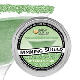Bakell Brew Glitter Mint Green Rimming Sugar in bar tin for cocktails.