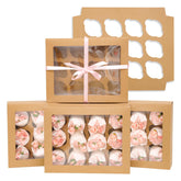 Bakepacker auto-pop-up 12-cupcake box with window for eye-catching display