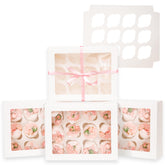 Bakepacker auto-pop up 12-cupcake box with window, quick display for treats.