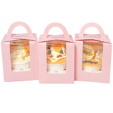 Bakepacker pink cupcake box with window for elegant presentation and safe transport