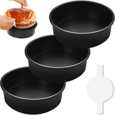 BakerChef 8-inch cake pan set with three pans for even baking.