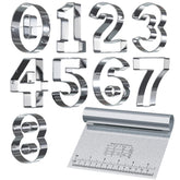 Bakerpan stainless steel number cutters set of 9 with bold 3.5-inch shapes for cookies