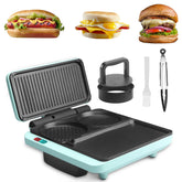 Baker's Friend 3-in-1 breakfast station with round and square plates for quick meals.