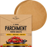 Baker's Signature 220 liners for 9-inch rounds with precut ease and non-stick release.