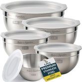Baker's Signature 0.5qt stainless steel bowl with lid for quick prep and small tasks